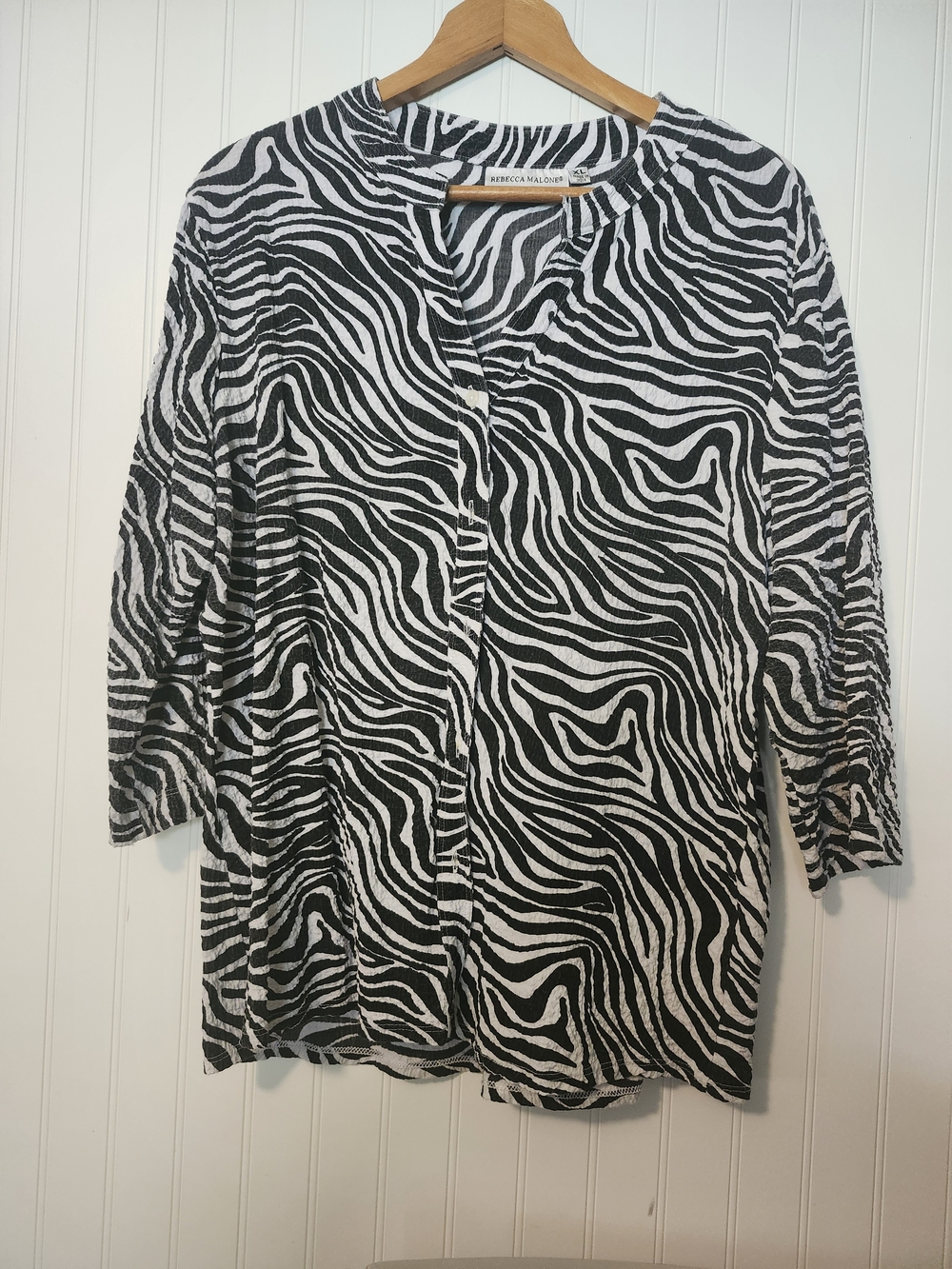 Rebecca‎ Malone Black & White Zebra Print Top